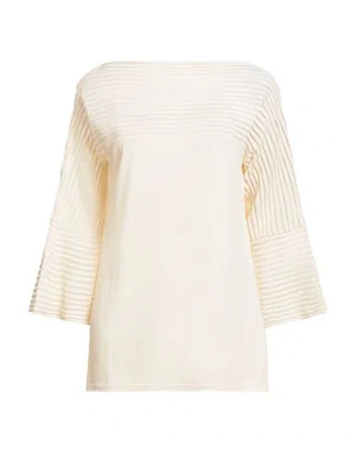 Alberta Ferretti Woman Sweater Cream Size 8 Viscose, Polyamide In White