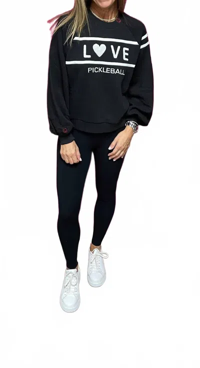 Just Madison Pickleball Sweatshirt In Black