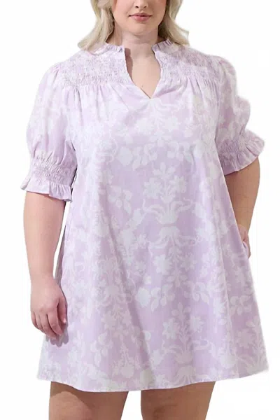 Sugarlips Emme Floral Hera Shift Mini Dress In Lilac