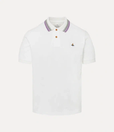 Vivienne Westwood Ribbed Collar Short Sleeves T-shirt In White
