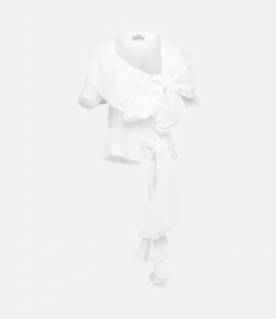 Vivienne Westwood Lola Ruffle Top Organic Cotton White 44 Women