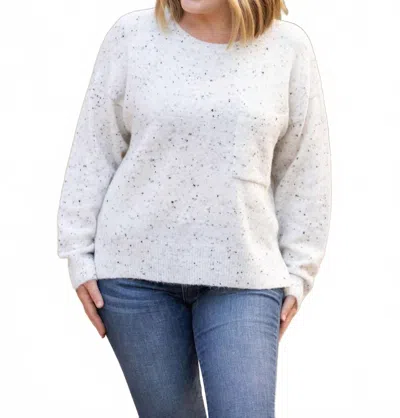 Michelle Mae Sara Speckled Sweater In White/black