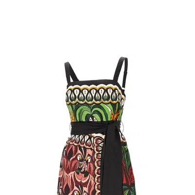 Farm Rio Linen-blend Midi Dress With Tassels