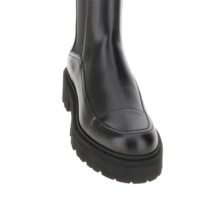 Emporio Armani Leather Chelsea Boots In Black