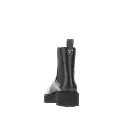 Emporio Armani Leather Chelsea Boots In Black