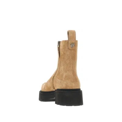 Emporio Armani Suede Leather Ankle Boots In Multi