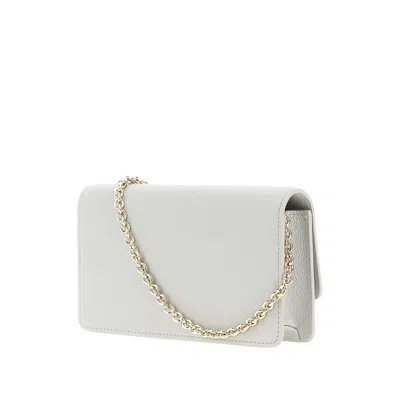 Emporio Armani Grained Leather Clutch With Chain In White