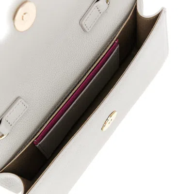 Emporio Armani Grained Leather Clutch With Chain In White