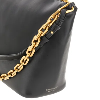 Emporio Armani Ppa Leather Medium Hobo Bag With Chain