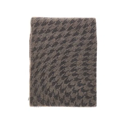 Emporio Armani Houndstooth Jacquard Wool Scarf