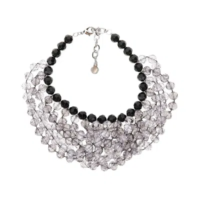 Emporio Armani Multistrand Necklace With Faceted Spheres In Metallic