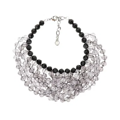 Emporio Armani Multistrand Necklace With Faceted Spheres In Metallic