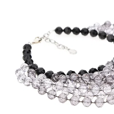 Emporio Armani Multistrand Necklace With Faceted Spheres In Metallic