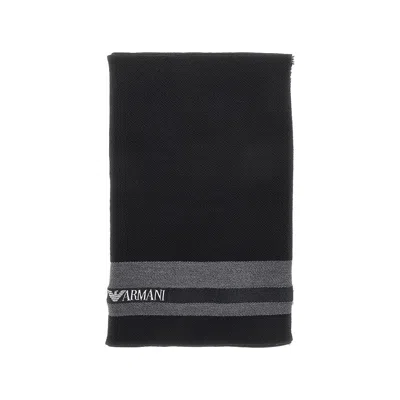 Emporio Armani L And Silk Scarf With Logo Band