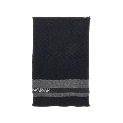 Emporio Armani L And Silk Scarf With Logo Band