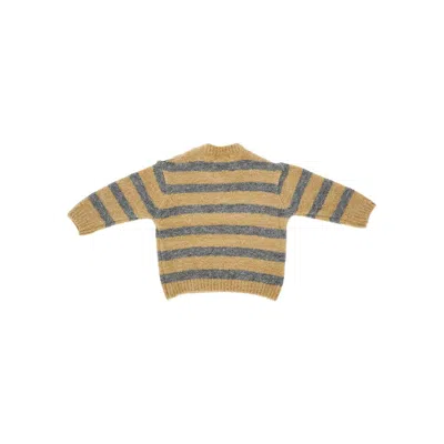Mayoral Bouclé Knitted Crewneck Sweater Kids In Brown