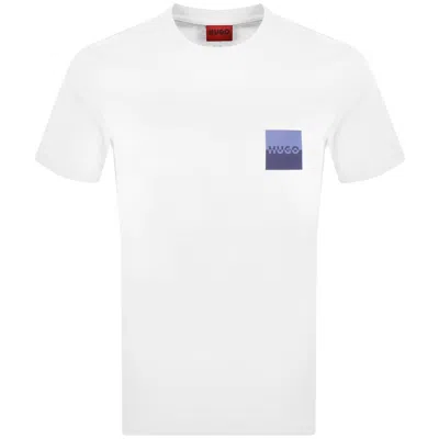 Hugo Boss Cotton-jersey T-shirt With Curved-logo Print In White