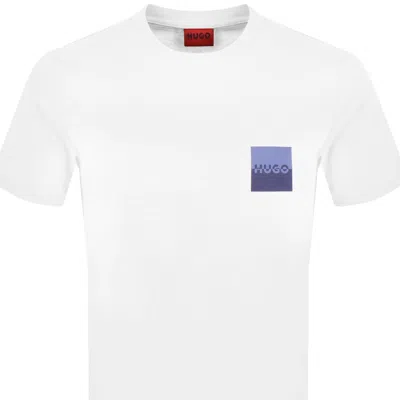 Hugo Boss Cotton-jersey T-shirt With Curved-logo Print In White