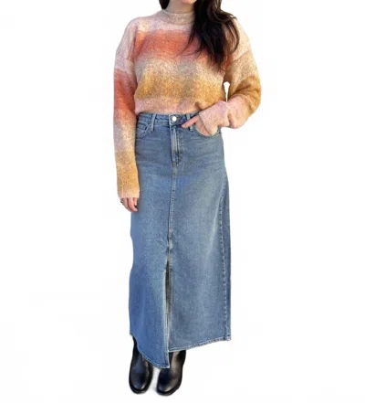 Just Black Denim Taylor Denim Midi Skirt In Medium Wash