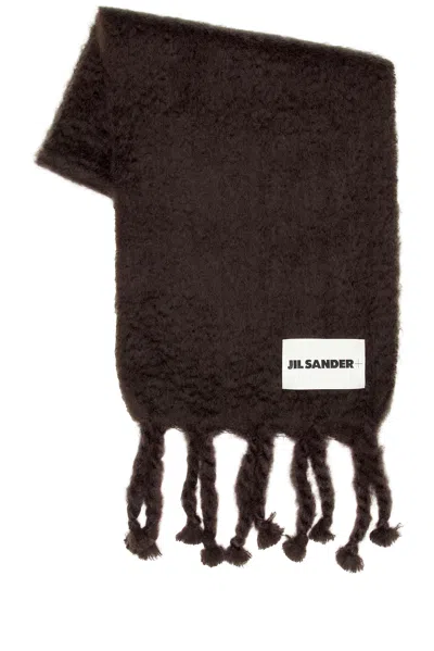 Jil Sander Wool Blend Scarf In Black