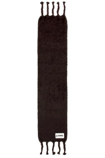 Jil Sander Wool Blend Scarf In Black