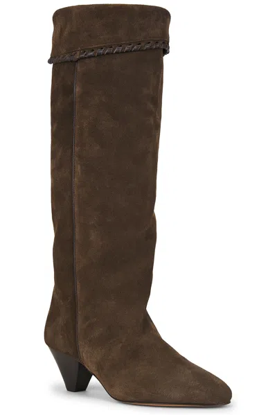 Isabel Marant Elita Suede Knee-high Boots In Brown