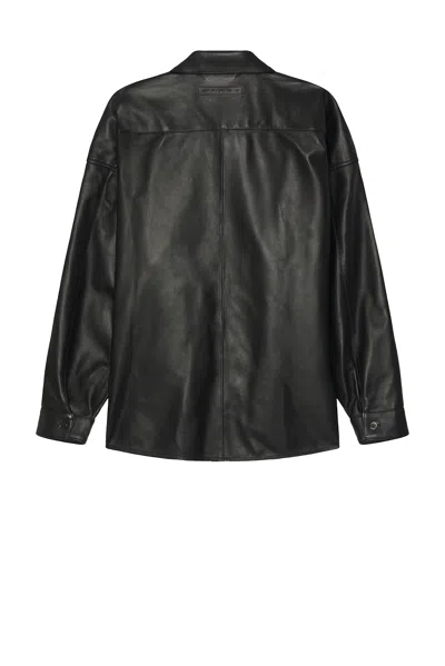 Marni Leather Shirt In Black
