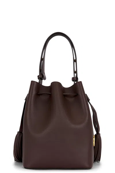 Valentino Garavani Chocolate Leather Vlogo Signature Bucket Bag