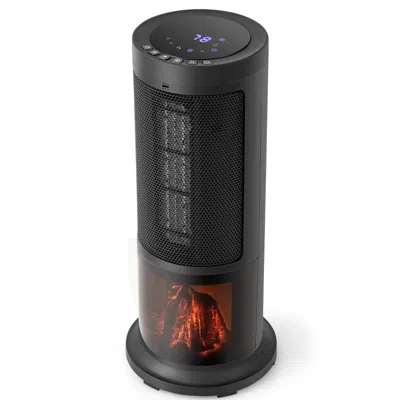 Hivvago 17 Inch 1500w Portable Tower Space Heater With 135° Oscillation In Black
