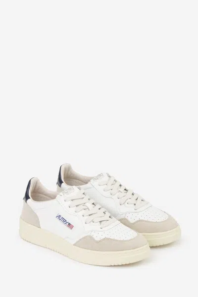 Autry Low-top Sneakers With Leather And Suede Accents In White