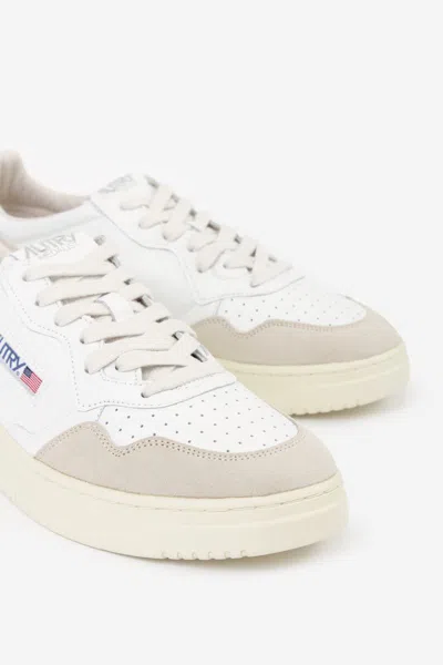 Autry Low-top Sneakers With Leather And Suede Accents In White