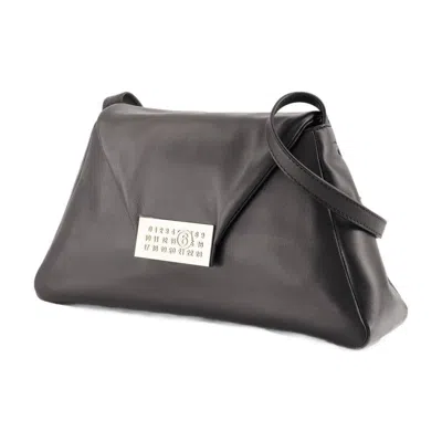 Mm6 Maison Margiela Numeric Medium Soft Crossbody - Leather - Black In Black