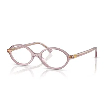 Miu Miu 0mu 01xv Miu Regard 12w1o1 Malva Trasparente Glasses In Pink