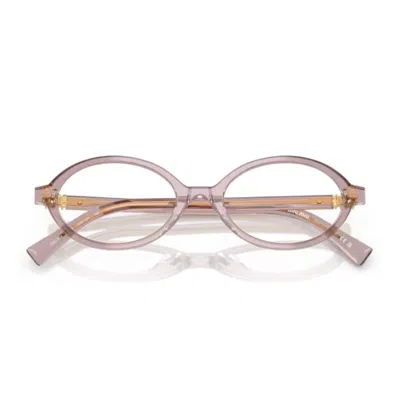 Miu Miu 0mu 01xv Miu Regard 12w1o1 Malva Trasparente Glasses In Pink