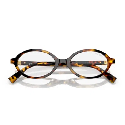 Miu Miu Tortoiseshell-effect Oval Glasses