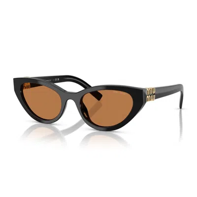 Miu Miu 0mu A04s 16k10i Nero Sunglasses In Brown