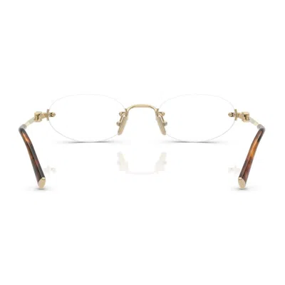 Miu Miu 0mu 53wv Zvn1o1 Oro Pallido Glasses In Gold