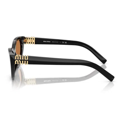 Miu Miu 0mu A04s 16k10i Nero Sunglasses In Brown