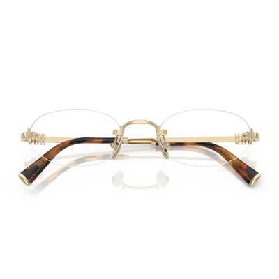 Miu Miu 0mu 53wv Zvn1o1 Oro Pallido Glasses In Gold