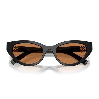 Miu Miu 0mu A04s 16k10i Nero Sunglasses In Brown