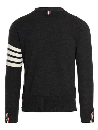 Thom Browne Merino Wool Cardigan Sweaters And Cardigans Gray In Gray