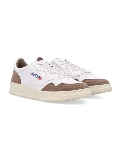 Autry Medalist Low Sneakers In Goatskin And Suede In Multi