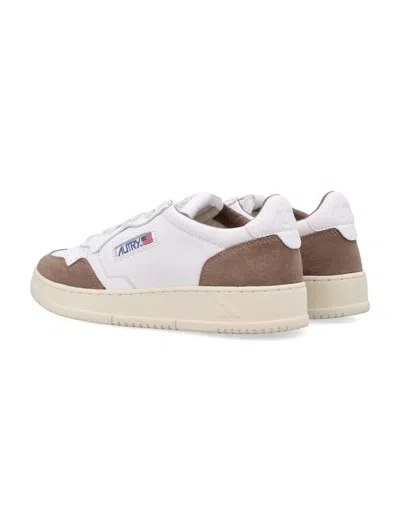 Autry Medalist Low Sneakers In Goatskin And Suede In Multi