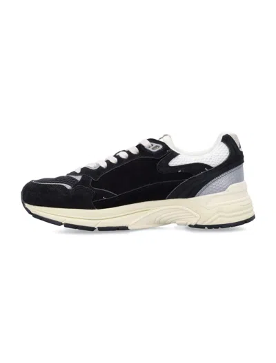 Autry Hyperway Black Low Top Sneakers With Logo Patch On Tongue And Side In Tech Fabric Man In Black