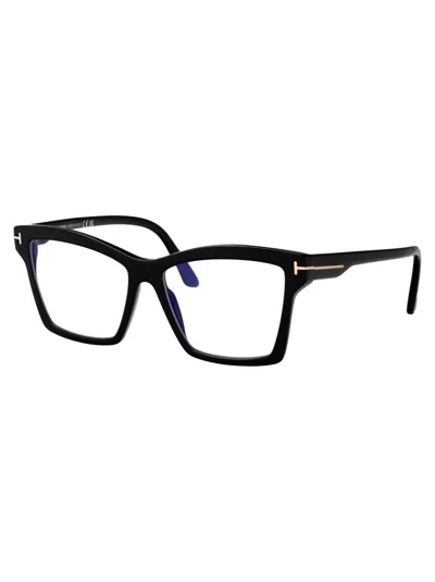 Tom Ford T-hinge Square-frame Glasses In Black