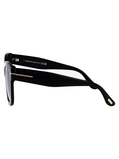 Tom Ford Geometric Frame Sunglasses In Black