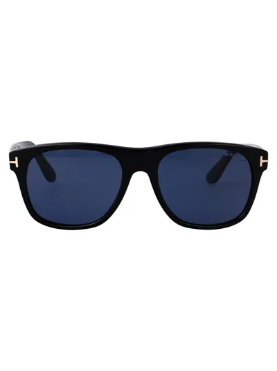 Tom Ford Rectangular Sunglasses In Blue
