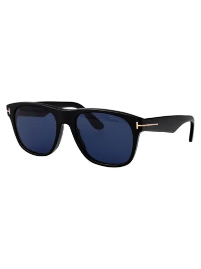 Tom Ford Rectangular Sunglasses In Blue