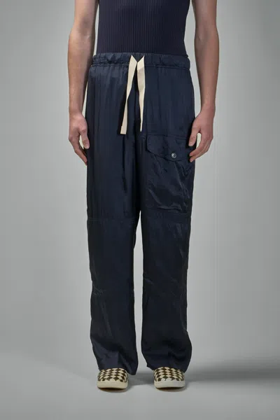 Dries Van Noten Elastic Waist Casual Pants In Blue