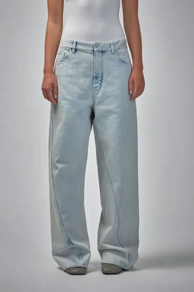 Alaïa Twisted Straight-leg Jeans In Blue